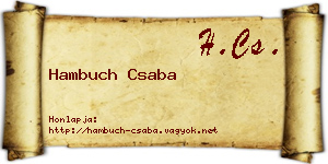 Hambuch Csaba névjegykártya